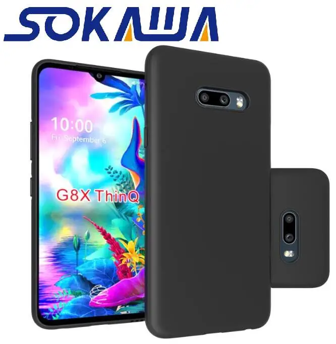 Для LG G8X ThinQ & V50s матовый Силиконовый чехол + закаленное стекло Мягкий ТПУ гелевый