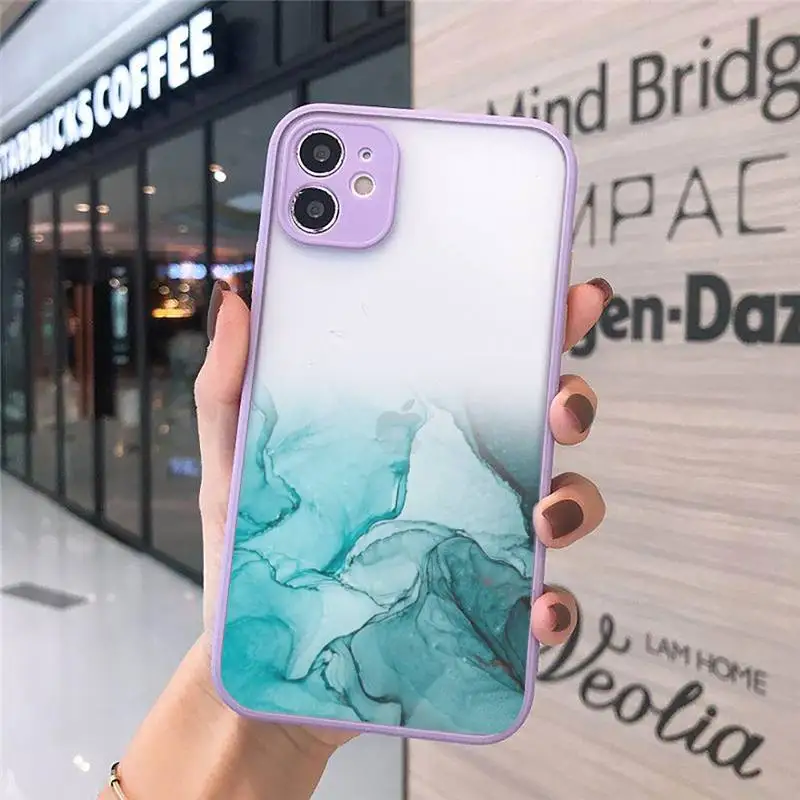 

Marble Gradient art fashion pattern Phone Case matte transparent For iphone 7 8 11 12 plus mini x xs xr pro max cover