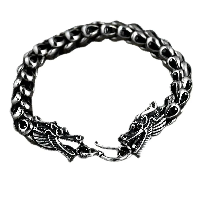 Ювелирные изделия из серебра S925 модный толстый стиль чешуя дракона