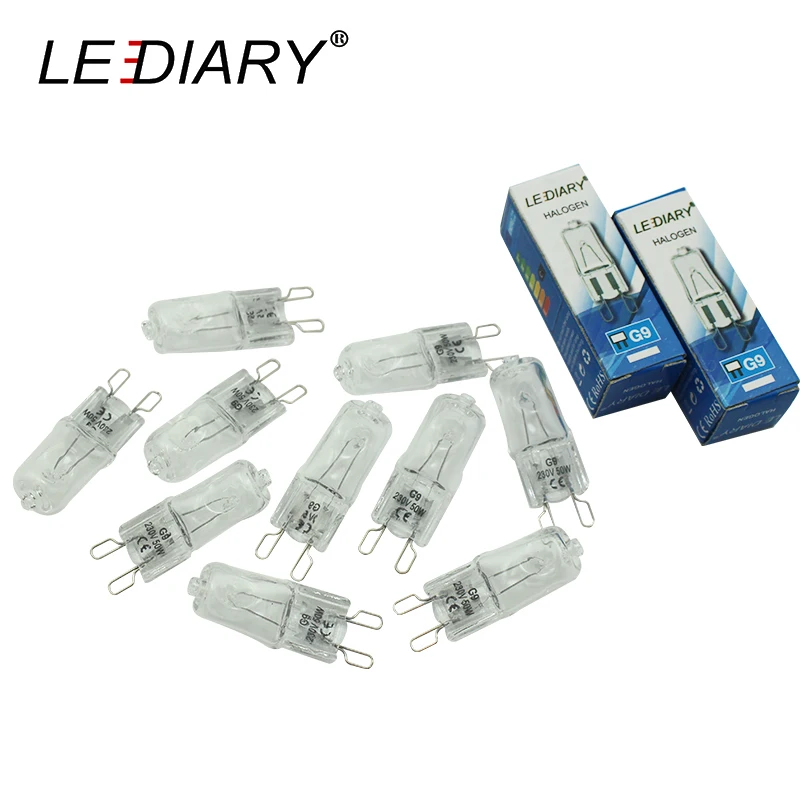 Сверхъяркая галогенная лампа LEDIARY 100 шт./лот G9 25/40/60 Вт 110 В/220 В 2800K теплый белый