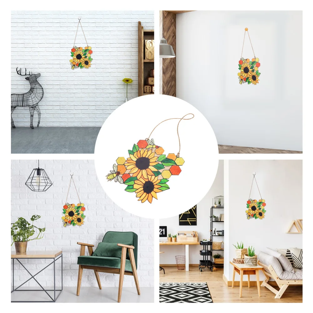 

1Pc Household Wall Hanging Decor Decorative Bee Pendant Window Pendant (Yellow)