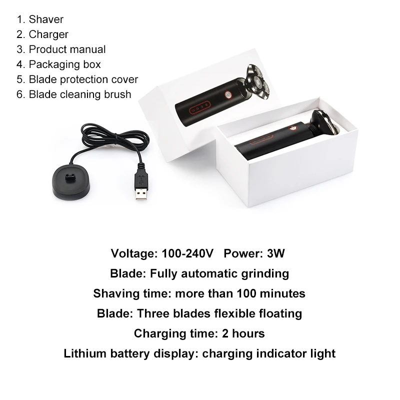 Электрическая бритва 3D триммер для бороды USB перезаряжаемая мужчин | Бытовая