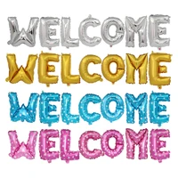 16 inch welcome letter balloon set huan gold silver rose gold aluminum foil balloons family party wedding decoration balloons