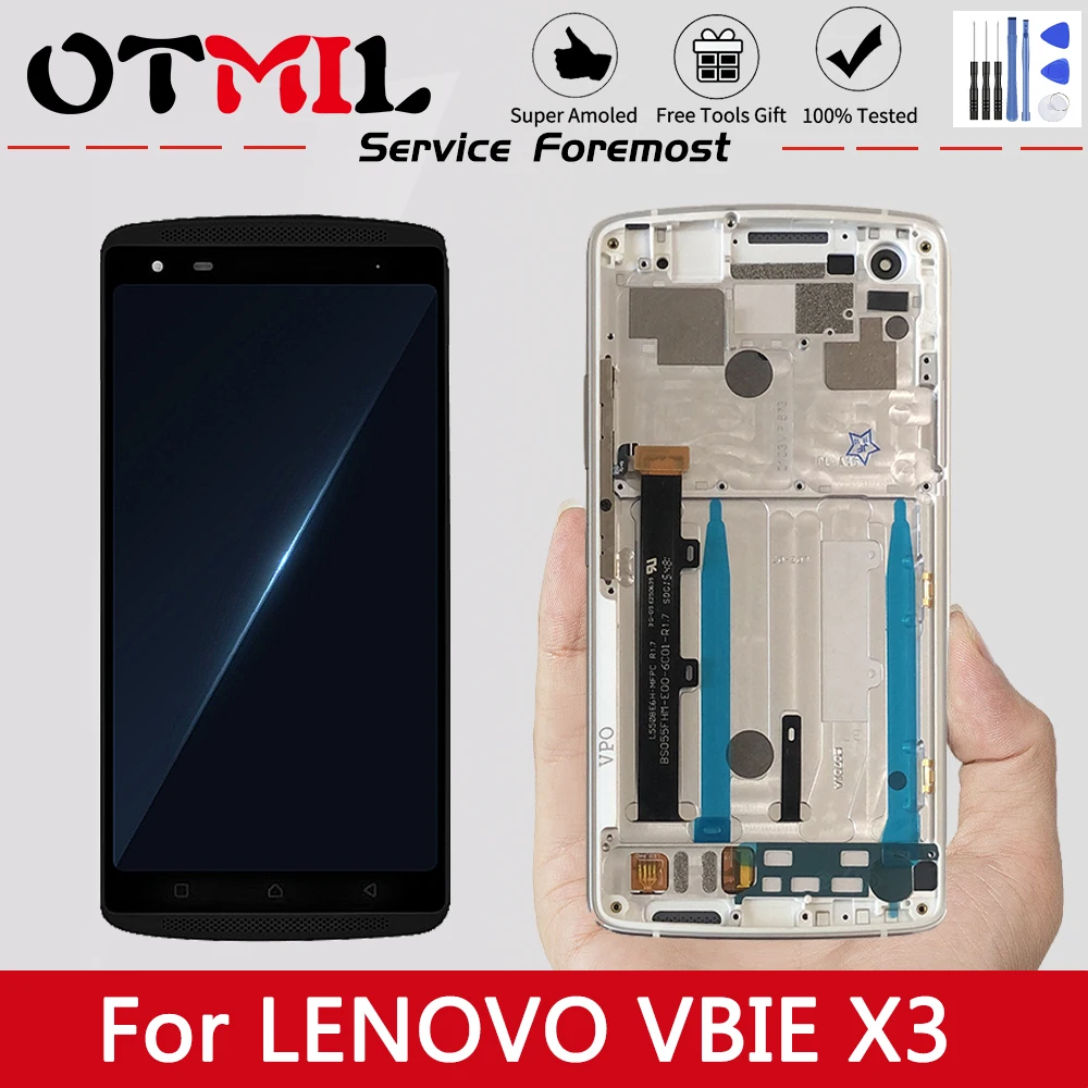 5.5&quot Original IPS For LENOVO Vibe X3 LCD Display Touch Screen with Frame Lenovo x3 Replacement X3C50 X3C70 X3A40 | Мобильные