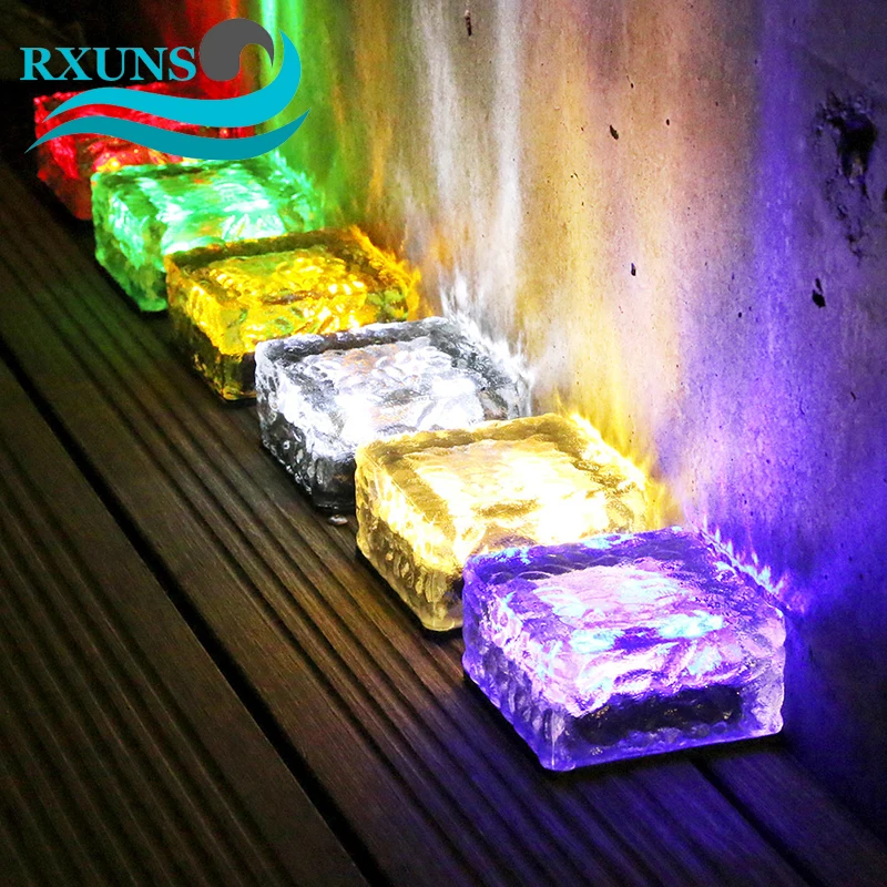 

Lawn Solar Garden Light 4/6 LED Brick Ice Cube Solar Lights Outdoor Decoration Lamp for Stair Pathway Driveway Landscape Patio