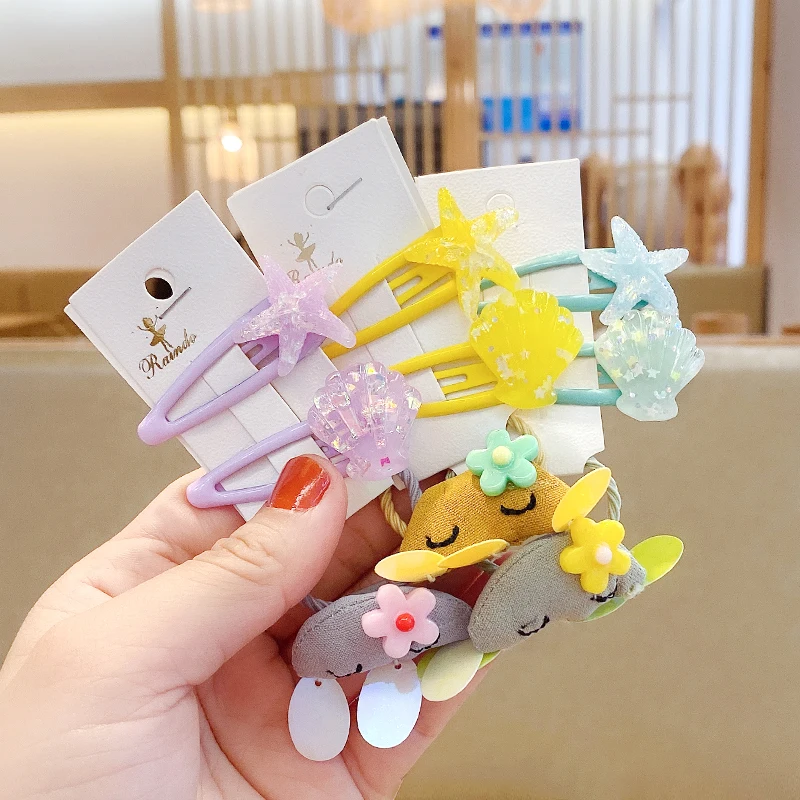 3 шт./компл. детские милые цвета морская звезда пустотелые заколки для волос