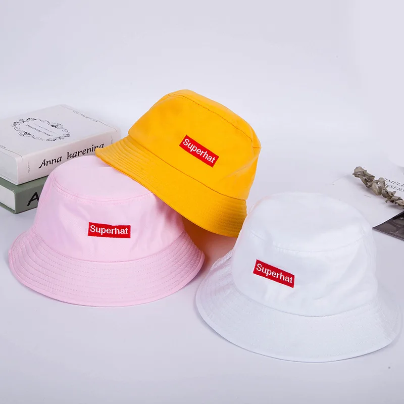 Хлопковая Панама летняя шляпа с вышитыми буквами в рыбацком стиле цветная