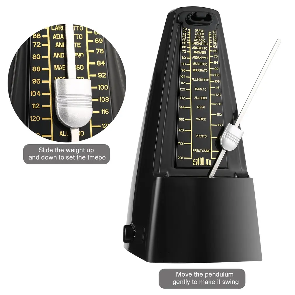 

2021 NEW OUTAD Traditional Wind Up Mechanical Metronome for Piano Guitar Bass Drum Violin Musical Instruments Musicians