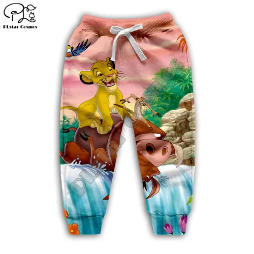 kids pants Детский комплект, толстовка с капюшоном и 3D-принтом «Король Лев», «Симба Пумба» футболка с рисунком, штаны куртка для маленьких мальчиков и девочек, HAKUNA MATATA - Цвет: kids pants