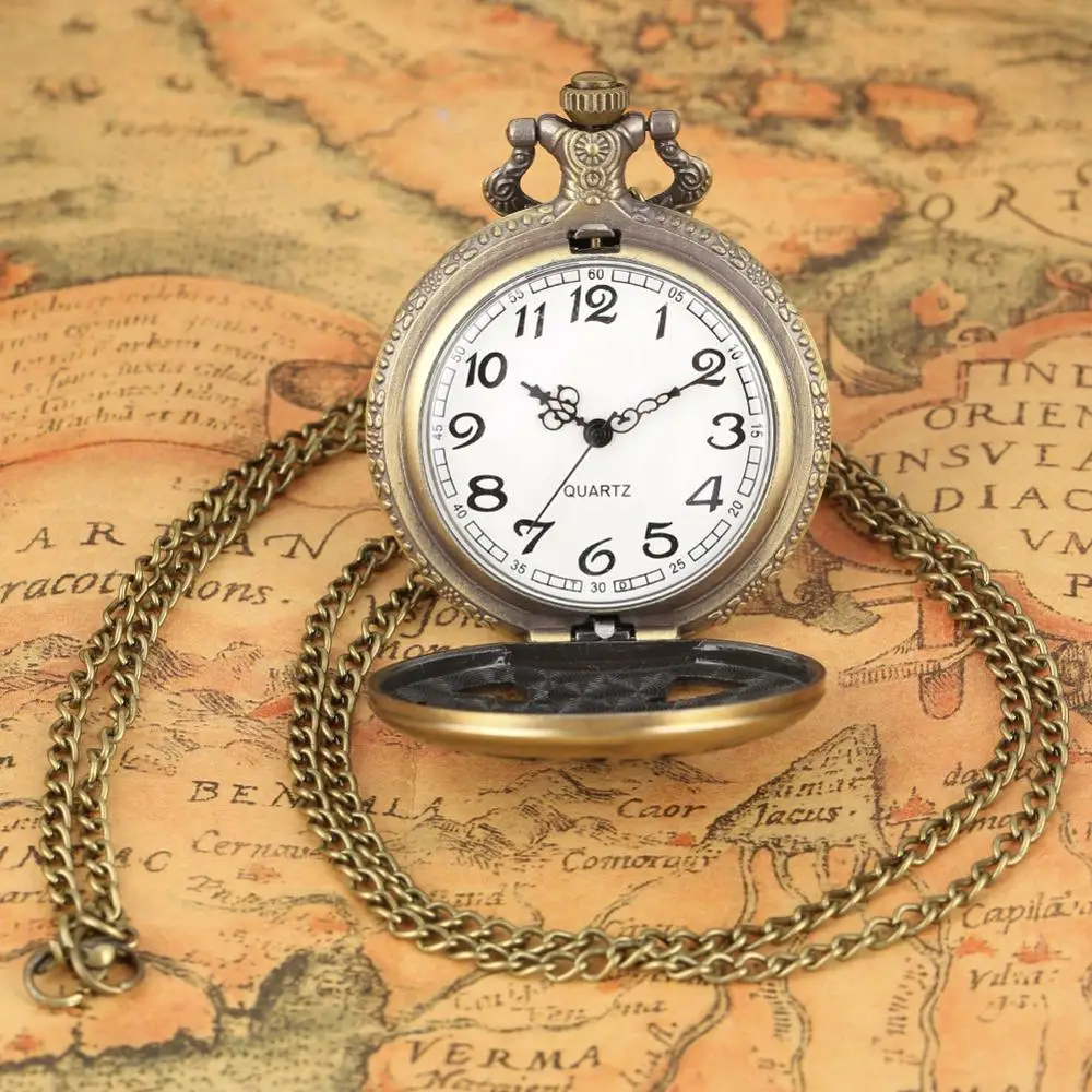 YISUYA Vintage Bronze Paris Quartz Pocket Watch Men Women Necklace Chain Clock Steampunk France Eiffel Tower | Наручные часы