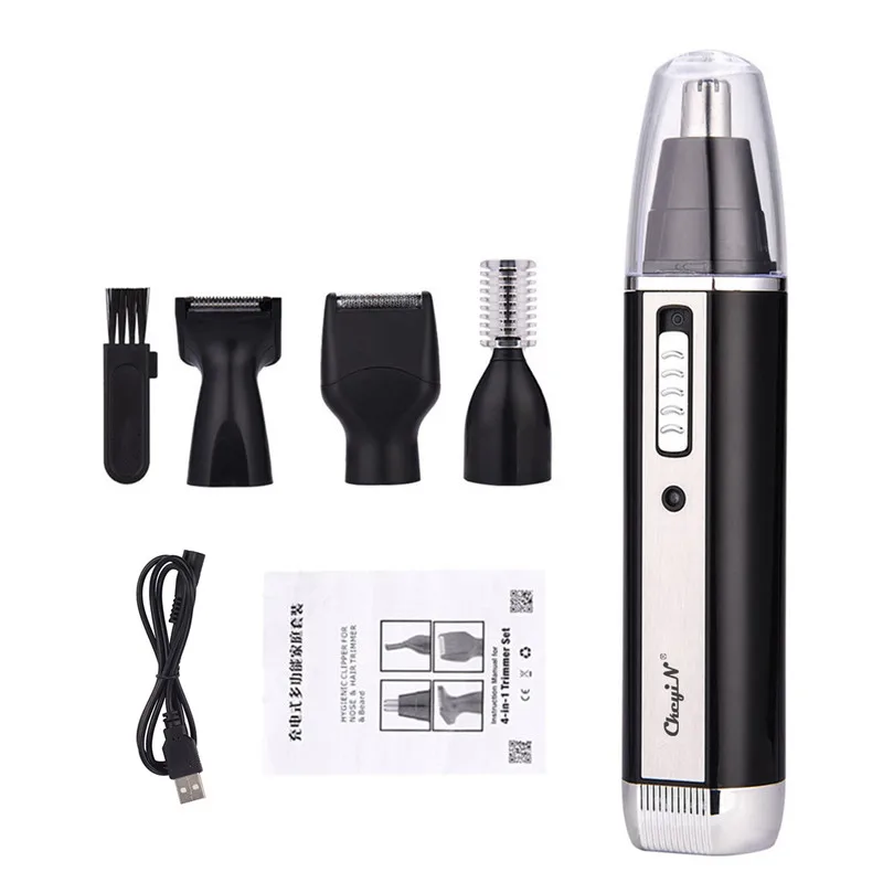 

Multifunctional 4 In 1 Rechargeable Nose Ear Hair Trimmer Eyebrows Hair Removal Beard Shaver Electric Men Shaving Face Care