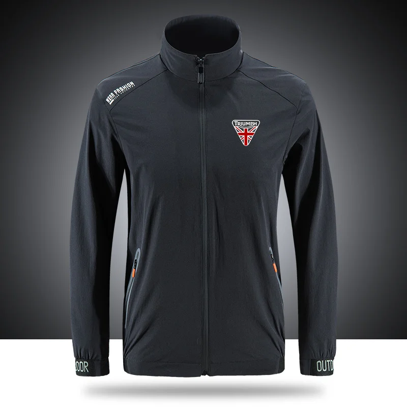 

Triumphs jackets Breathable Brand Jackets Men's Outdoor Zippered Light Soft Fashion Casual Front Printing sportswear jackets N29