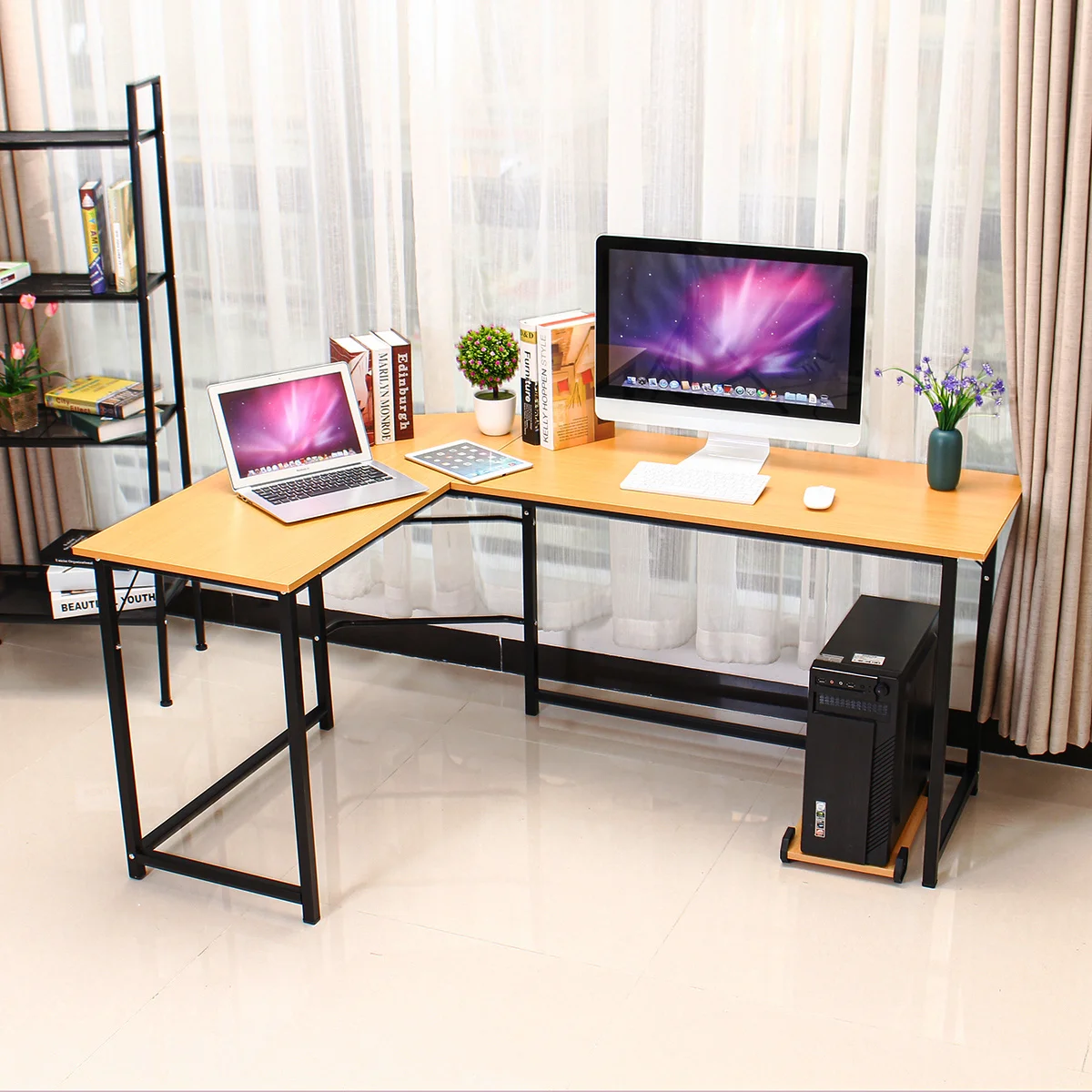 

L-shaped computer desk, simple modern computer desk, notebook computer desk, writing desk, family office furniture, table ra