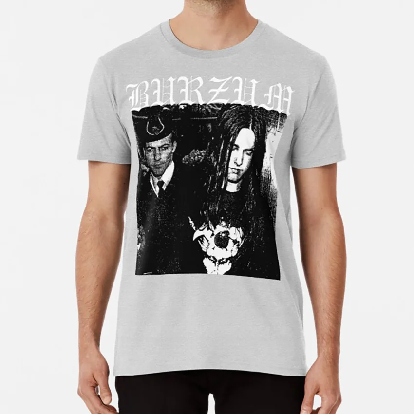 Серый Бурзум корт футболка Burzum bathory gorgoroth darkthrone Темный трон черный металл dsbm норвежский черный металл varg - Цвет: Серый