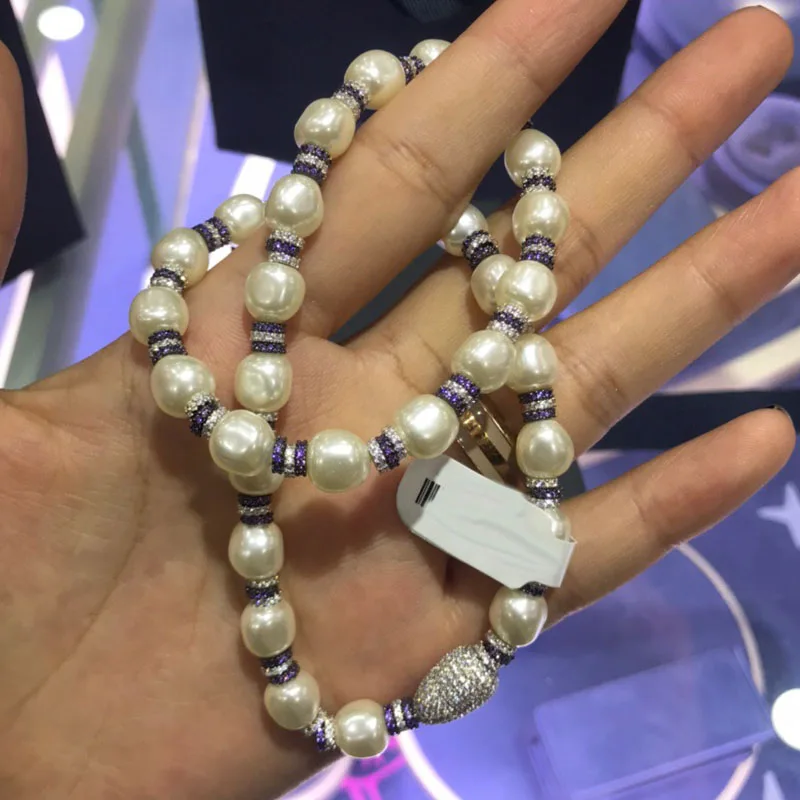 

Brand 1:1Fashion Necklace High Quality Copper Elegant Noble White Natural Freshwater Pearls Choker Necklace Women Party Jewelry