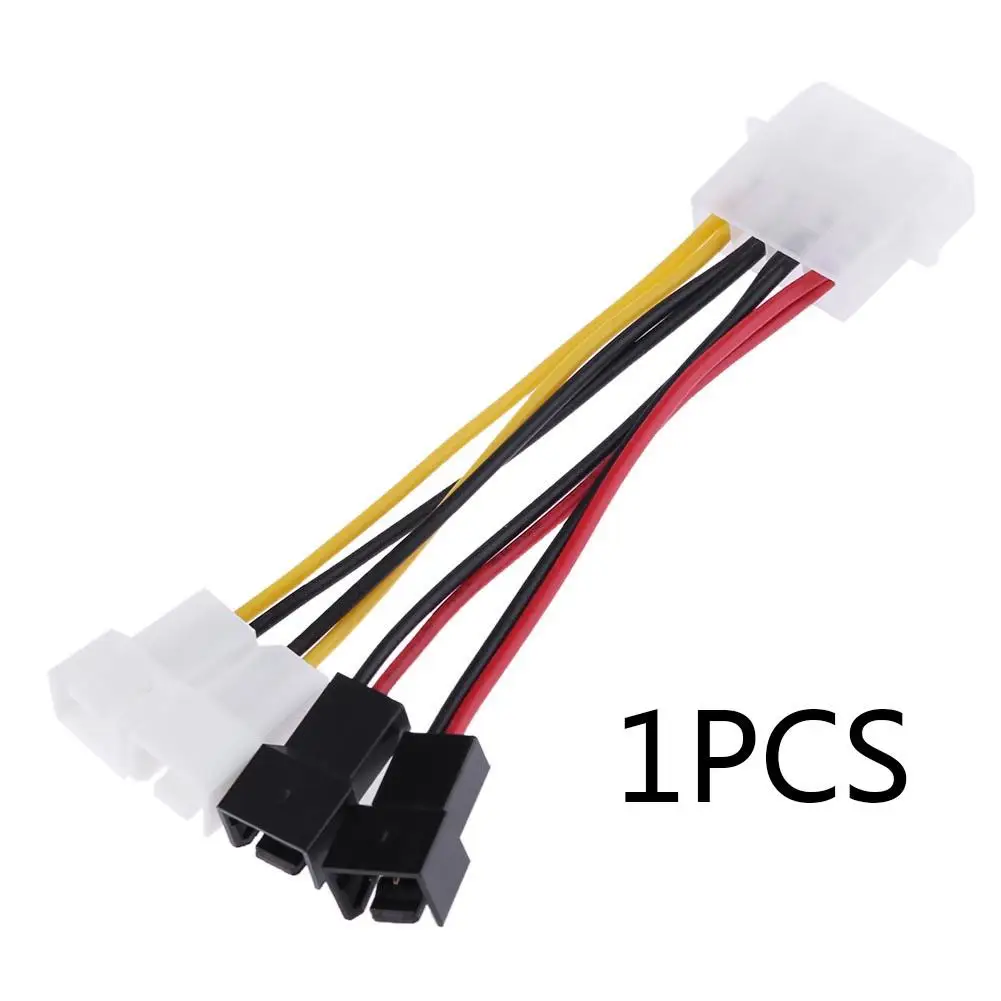 

1 Pcs 4-Pin Molex To 3-Pin Fan Power Cord Adapter Connector 12v*2 / 5v*2 Computer Cooling Fan Cable For Cpu Pc Chassis Fan