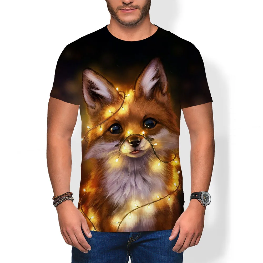 

Футболка с рисунком лисы для мальчиков, Спортивная футболка в стиле Харадзюку, одежда с аниме принтом, футболки для мужчин, комплекты одежды...