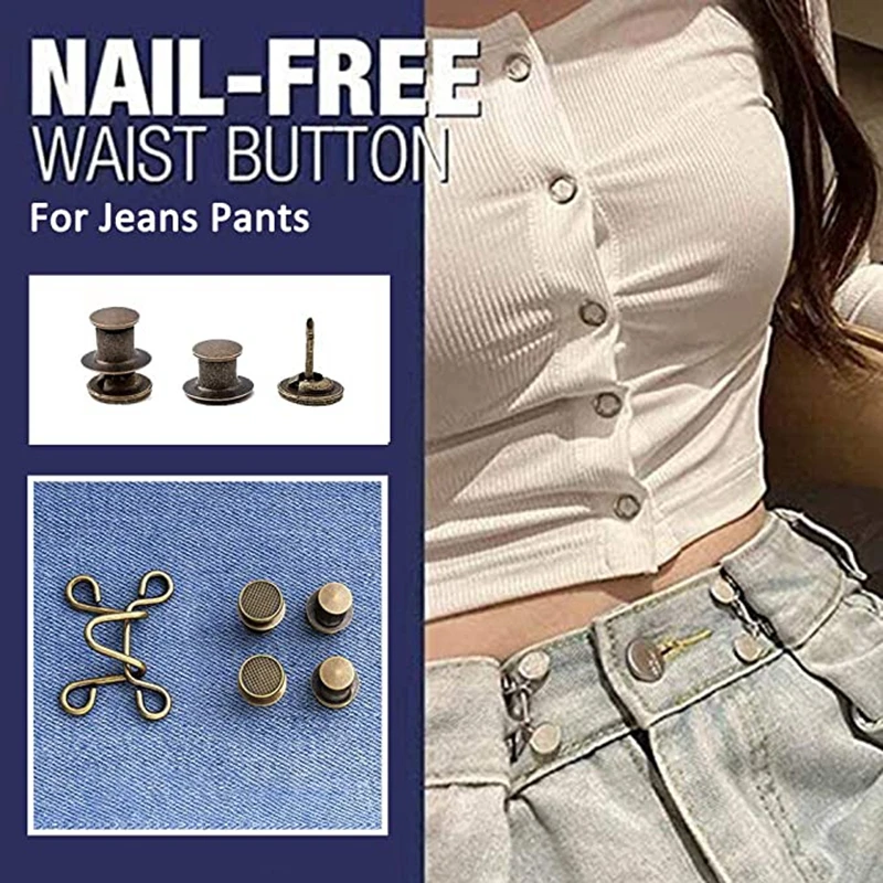 4 набора пряжка на талии для брюк без гвоздей регулируемый ремень расширитель