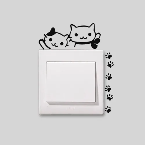 

Мультяшный Кот, водонепроницаемые настенные наклейки, Настенный декор для детских комнат, художественный Декор, обои