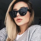 Женские винтажные солнцезащитные очки, женские модные роскошные солнцезащитные очки кошачий глаз, классические черные солнцезащитные очки для покупок, UV400, высокое качество