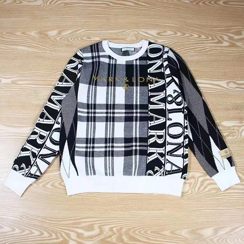 

Golf sweater men round collar new velvet men's sweater AB07