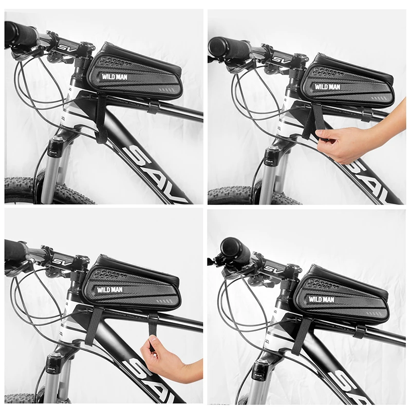 new bicycle holder frame front top tube cycling bag waterproof phone holder case touchscreen bag mtb stand phone pouch free global shipping