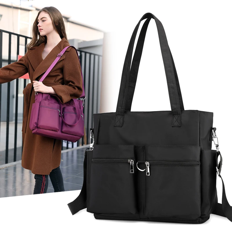 Женские сумки мессенджеры с ручками сверху нейлоновая Наплечная пляжная сумка