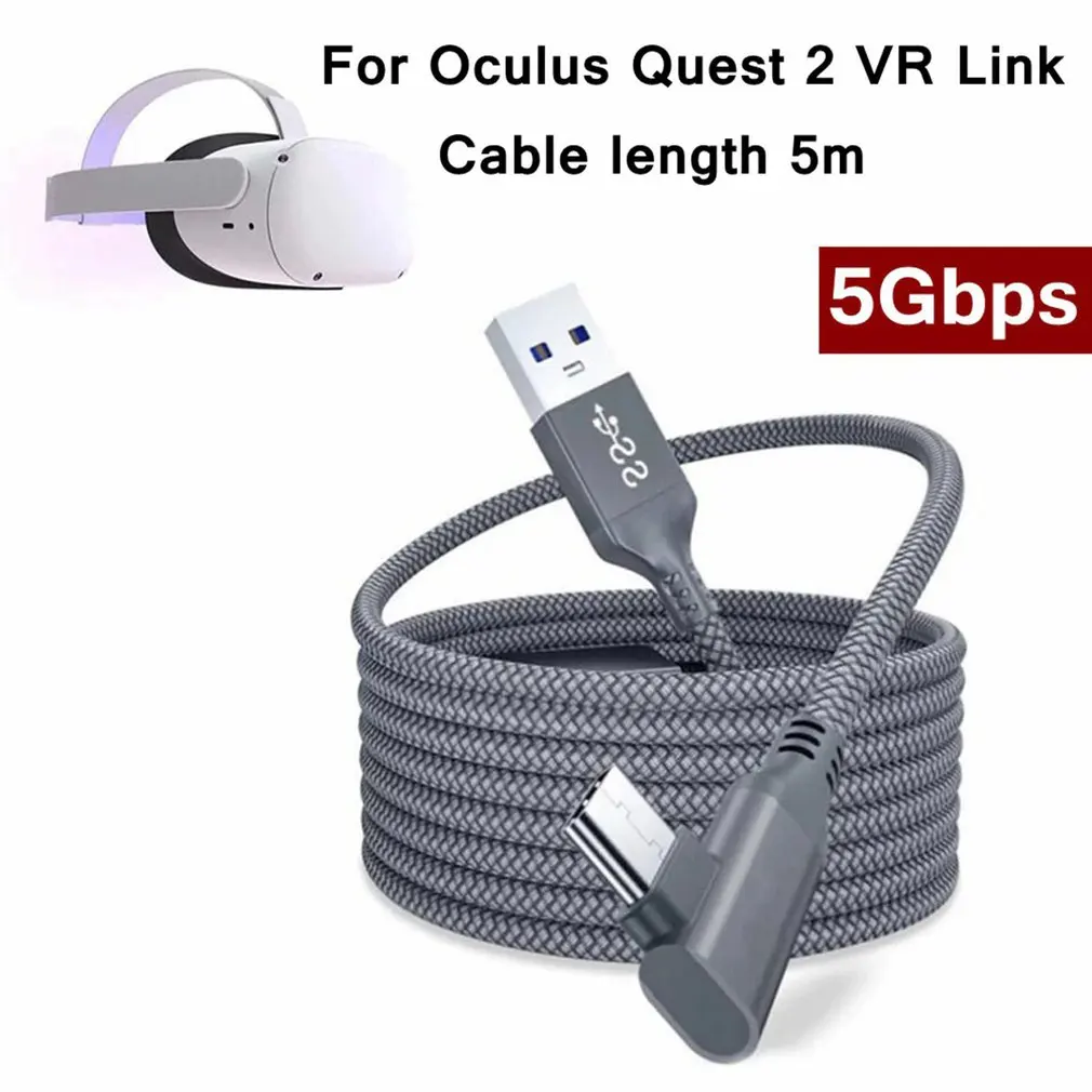 

Link Cable 5M Usb 3.0 Quick Charge Cables For Quest2 Virtual Reality Data Transfer Fast Cost Headset Accessories