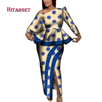 africa clothes ankara fashion floral print women 2 pcs set skirt and top coat long sleeve african dashiki party outfit wy7896