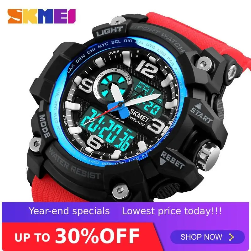 SKMEI спортивные часы мужские модные многофункциональные водонепроницаемые 5Bar