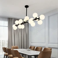 black gold magic bean glass pendant lights modern stylish led hanging lights for bedroom restaurant living room decoration g9