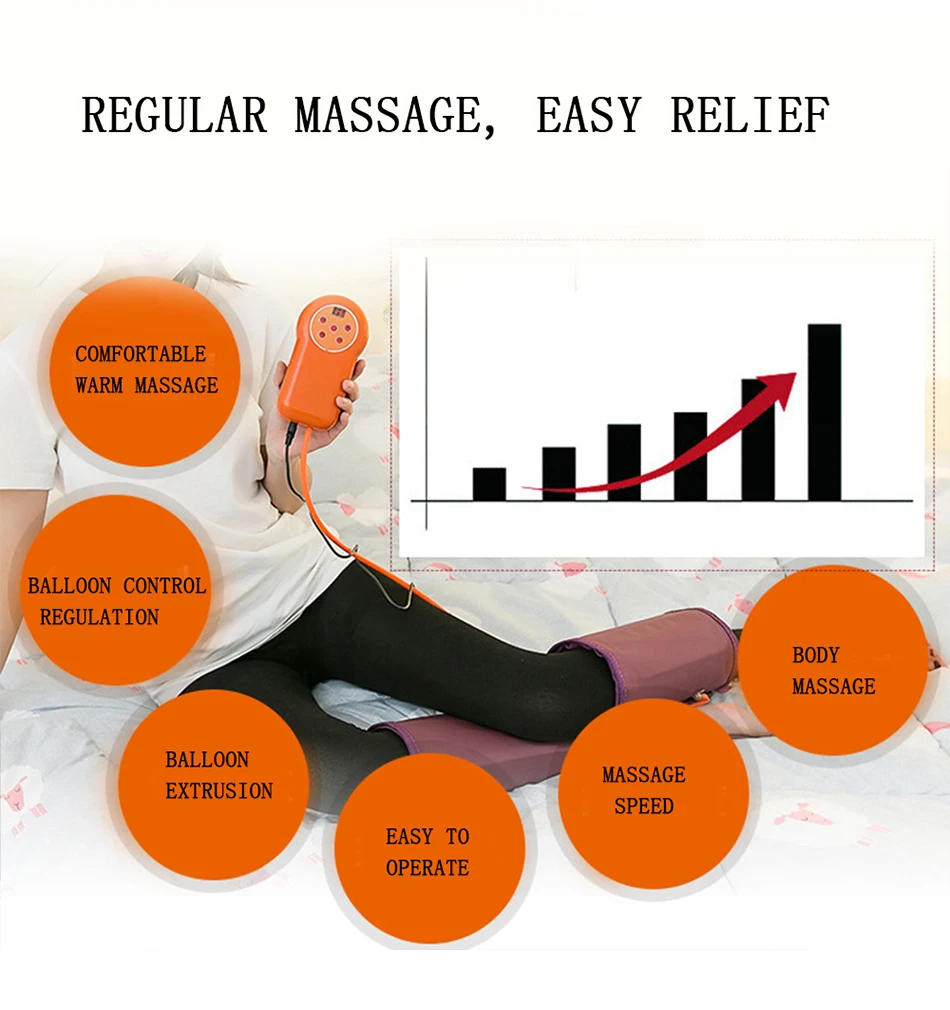 Electric Leg Massager Relief Fatigue Air Compression Massager Foot Leg Machine Relaxation Calms Tired Soothes Muscle
