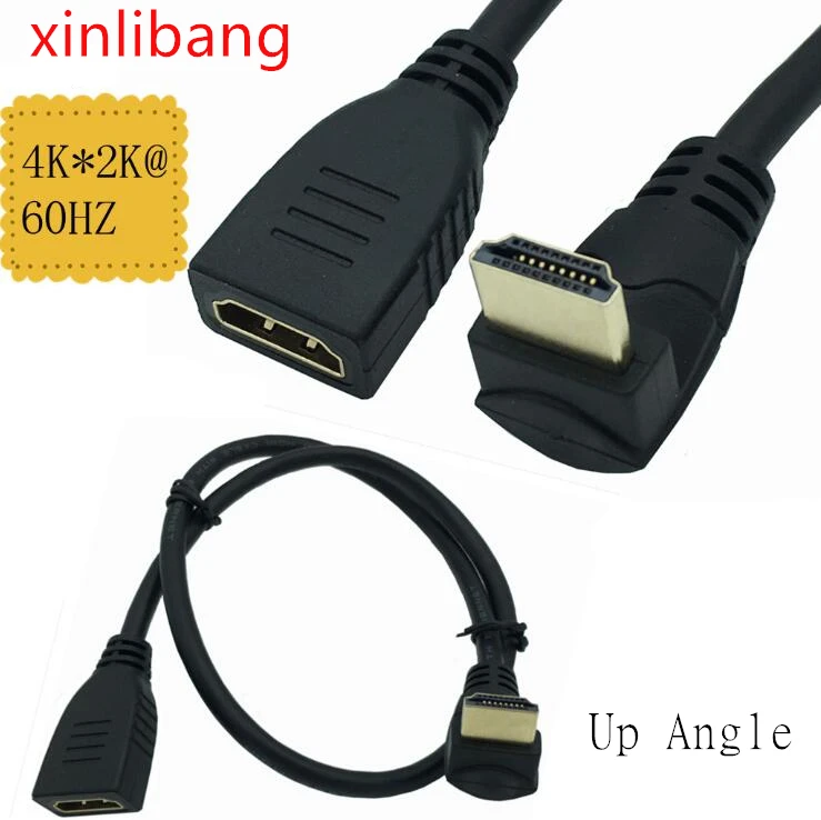 

HDMI 4K*2k Cable HDMI 2.0V 60Hz, Up angle male to female extension cable 0.6m
