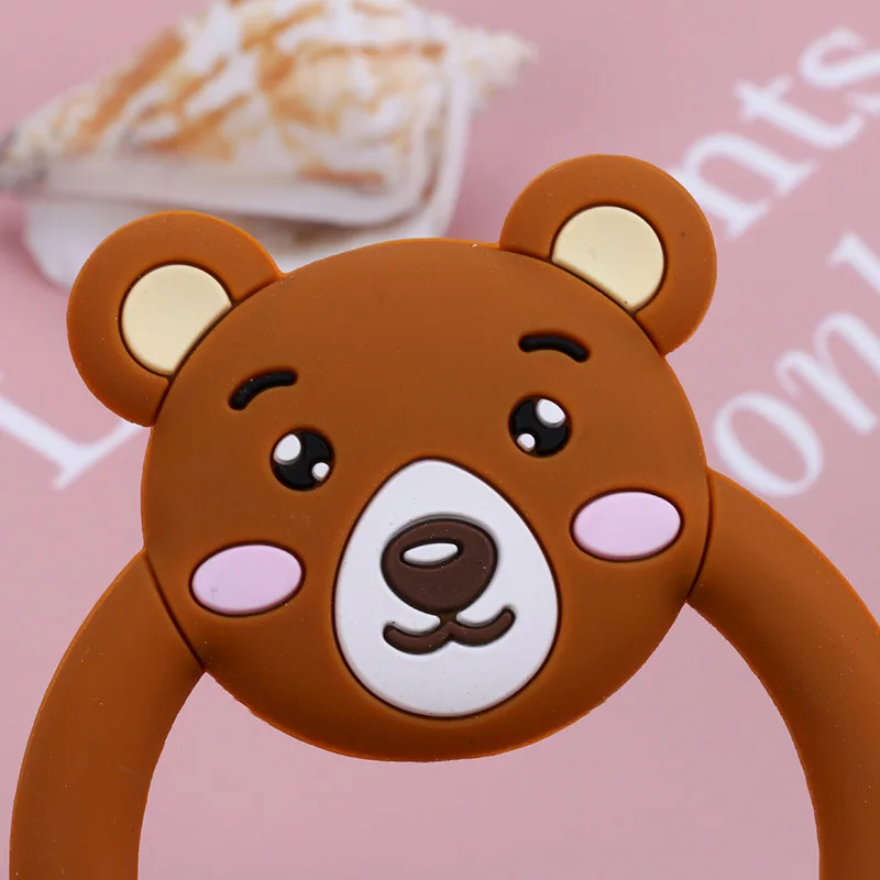 

Children's Teether Silicone Molar Teether Bear Ring Baby Molar Stick Baby