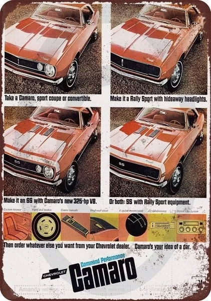 

Novelty Sign 1967 Camaro SS Options Reproduction Metal Sign