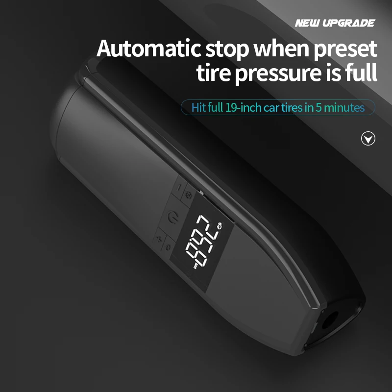 Online Compresor De Aire Portátil Para Inflar Neumáticos, Bomba De Aire Con Motor De Metal De 19 Cilindros, Recargable, 150 PSI, Inalámbrica, Para Bola De Bicicleta Y Coche