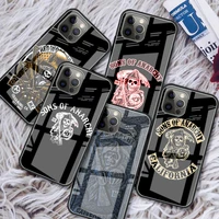 glass cover for iphone 13 12 mini 11 pro xr xs max 7 8 plus se 2020 x 6 6s shockproof tempered phone case son of anarchy lunda