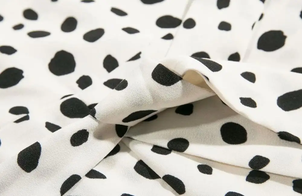 Модное Белое Женское платье Bazaleas в горошек с коротким рукавом французское