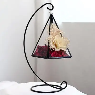 11.5x11.5x18cm Сушеный цветок, геометрическое стекло, покрытие, Цветочный дом, украшение дома, гостиной, вечерние, свадебные, Декор, домашний сад - Цвет: 11.5x11.5x18cm