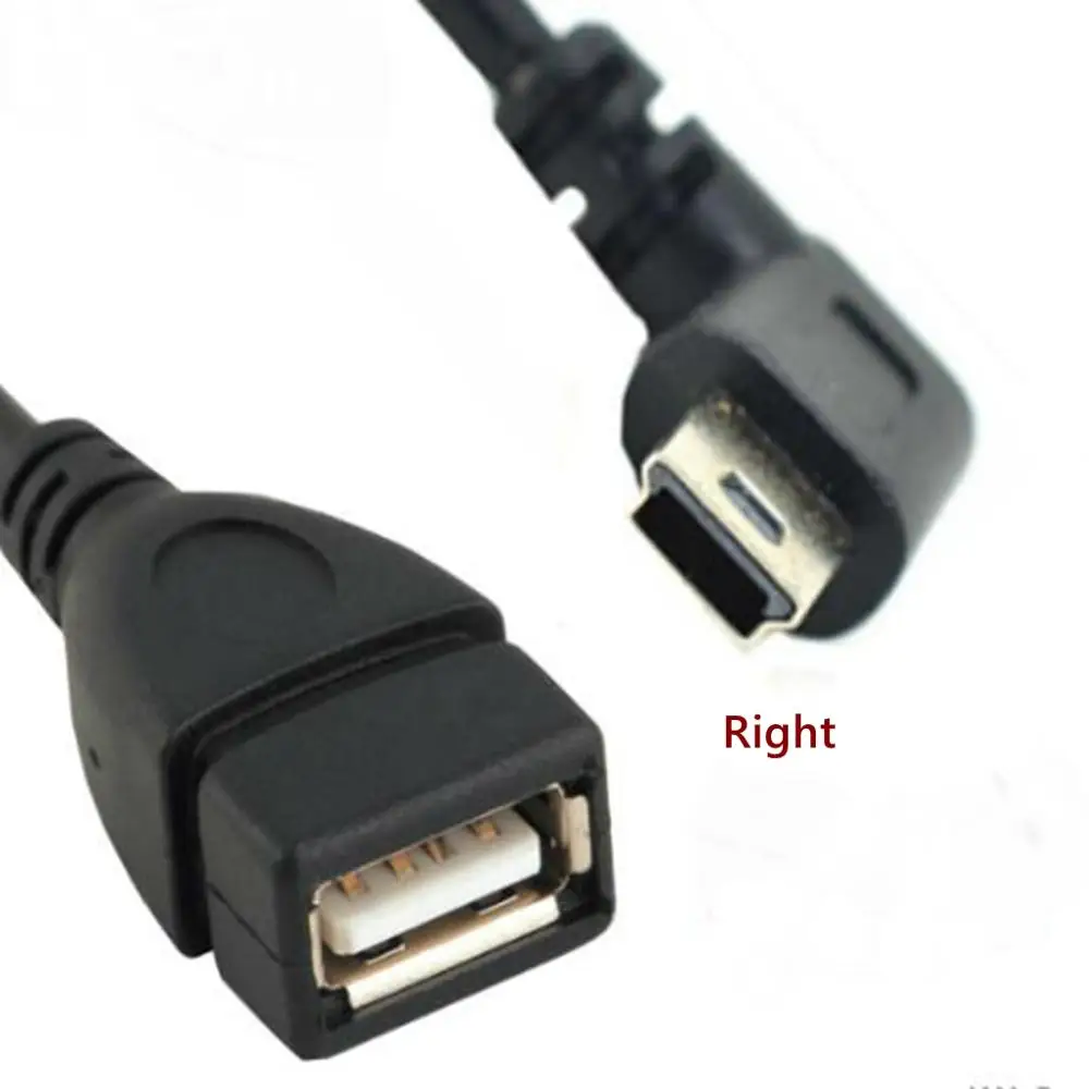 Адаптер otg с Mini USB на 2 0 25 см 5-контактный хост-кабель OTG углом 90 градусов для HTC Samsung