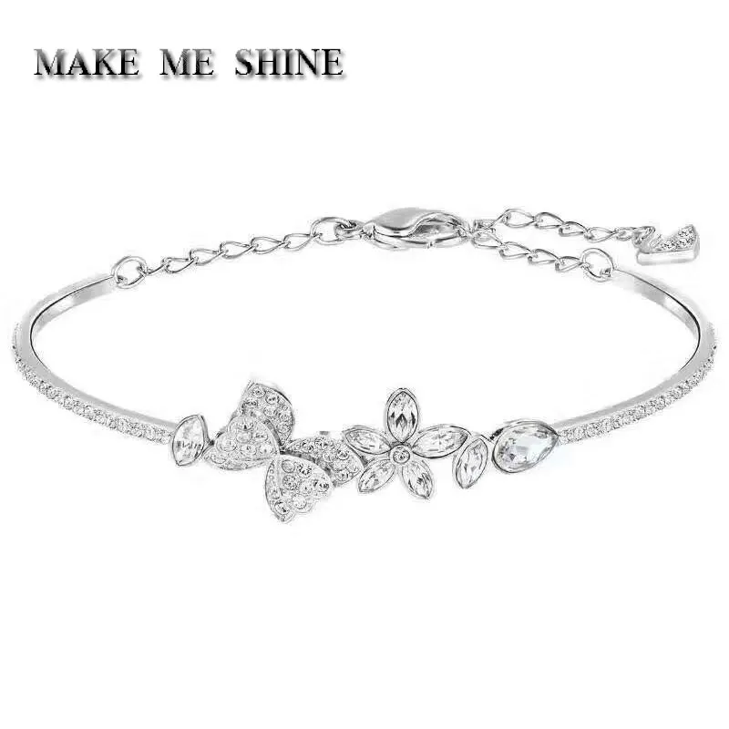 Высококачественный Женский браслет SWA бабочка любовь цветок модный ручная