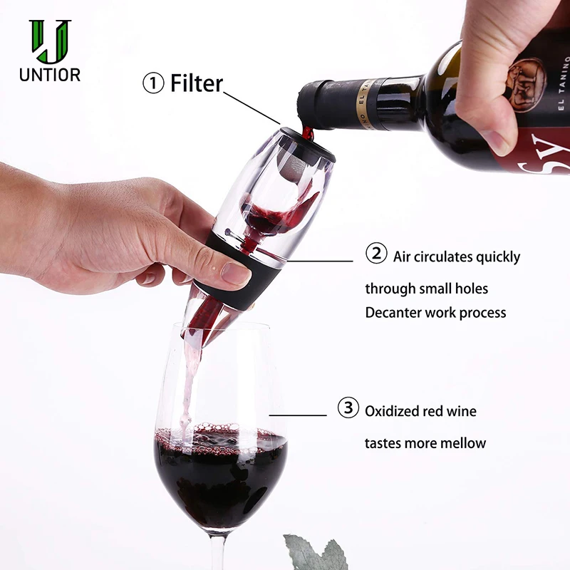 UNTIOR портативный Декантер для вина надувной воздушный фильтр Magic аэратор Набор