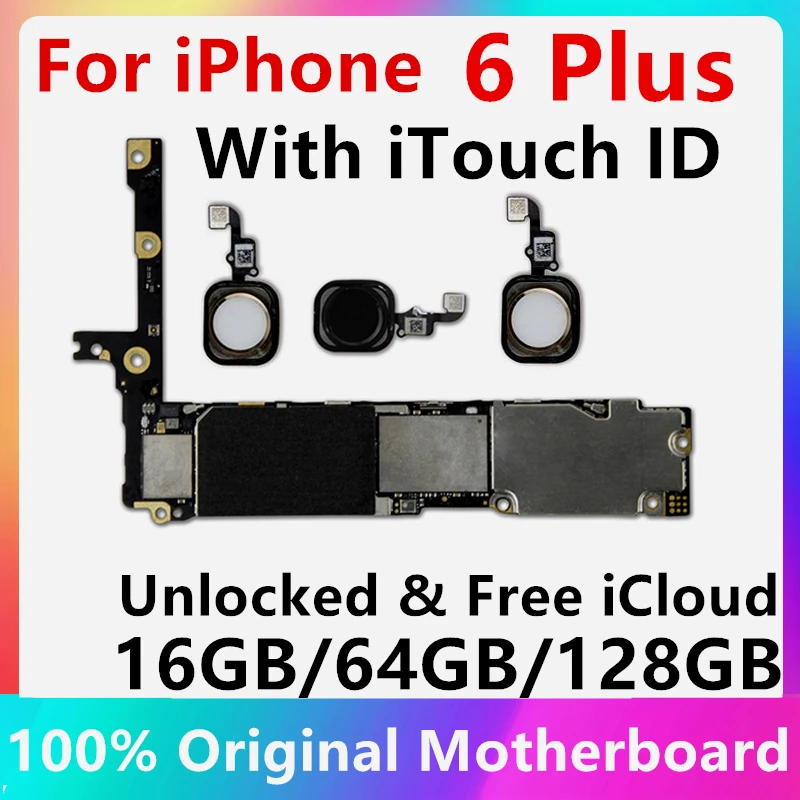 100% оригинальная разблокированная материнская плата для iphone 6 Plus с Touch ID/без ID