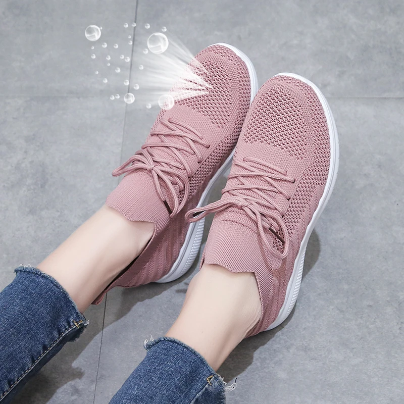 Women White Breathable Mesh Platform Sneakers Training Sports Shoes Summer Thick Sole Tennis Walking Sneaker Chunky Tennis Shoe