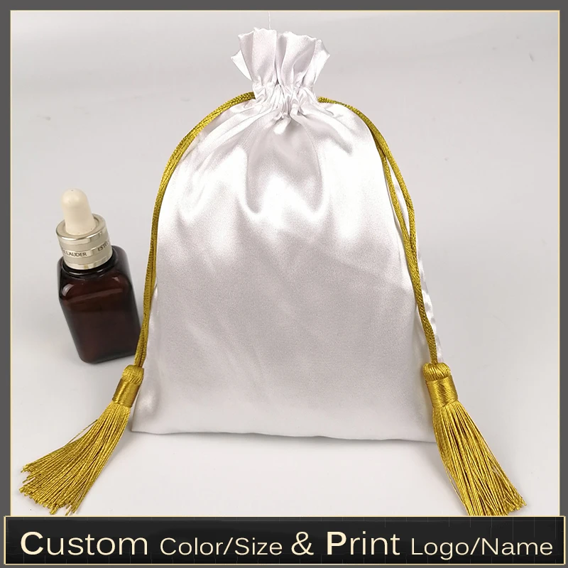 

Заказной логотип ленты атласные упаковочные сумки Косметические натуральные волосы ресницы одежда для путешествий хранение Шнурок Пакет ...