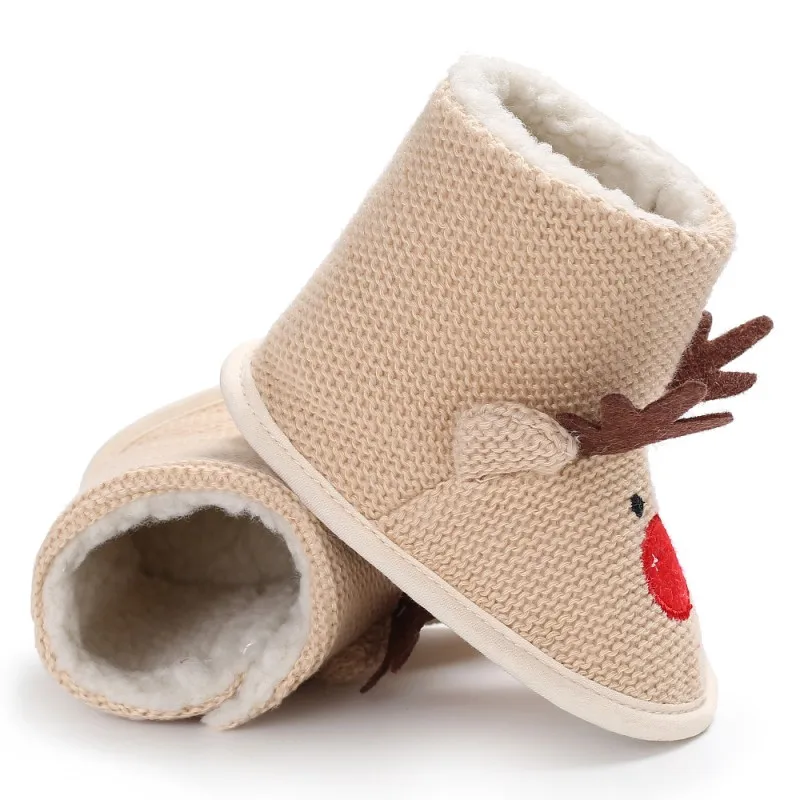 

Christmas Deer Winter Warm Baby Newborns Lovely Shoes First Walkers Baby Boy Shoes Sweaters Boots Booty For 0-1 Year Hot