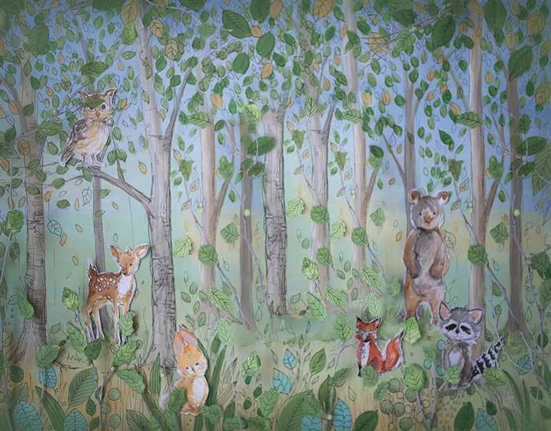 

Fotografia animal forest backgrounds kids photo fabric newborns photography backdrops in Photo Studio props Photophone NB-329