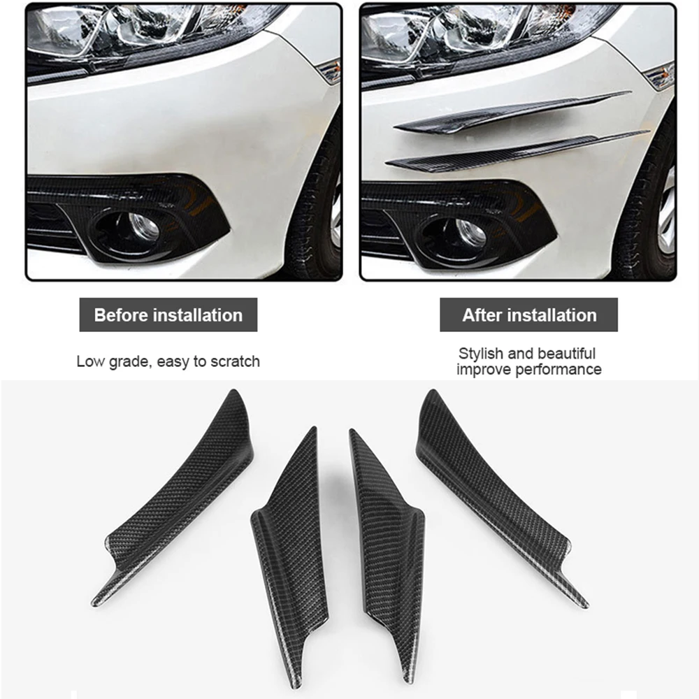Универсальный 4 шт. автомобильный передний бампер дефлектор губы сплиттер