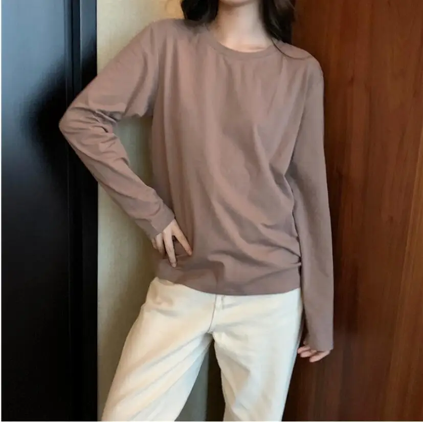 Корейские модные яркие цветные Блузки Топы Осень 2019 женские рубашки с круглым