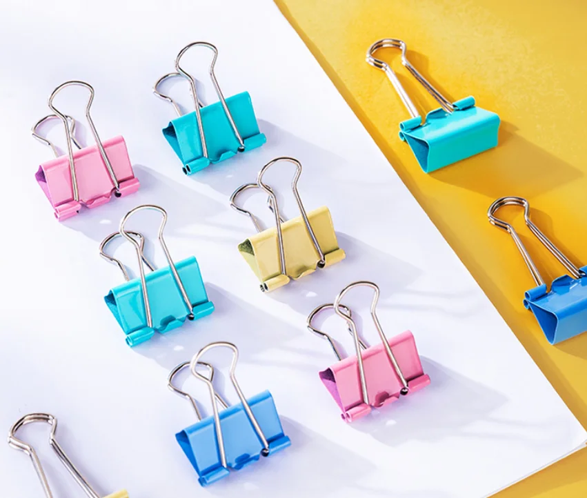

48pcs / Box Deli 8554 Colorful Long Tail Binder Clips Ticket Folder Holder Business Office Student Stationery Supplies 25mm